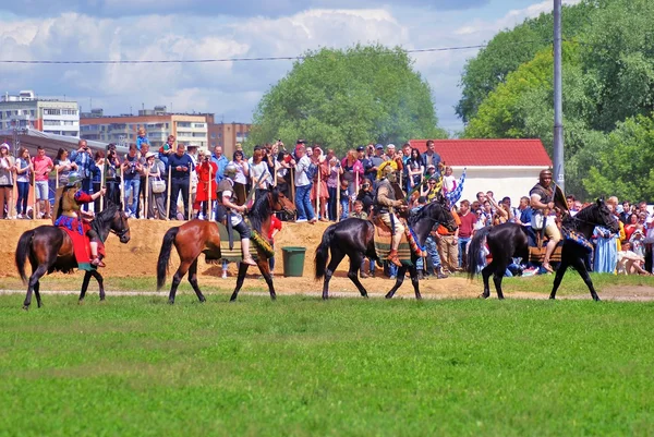 Portrait of horse riders in historical costume