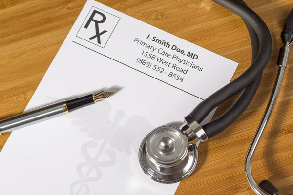 Blank Prescription on a medical desk