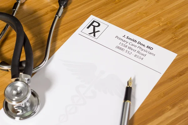 Blank Prescription on a medical desk