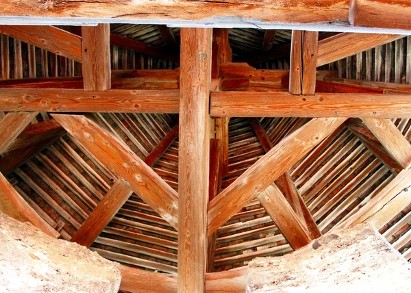 Beams of an old roof truss
