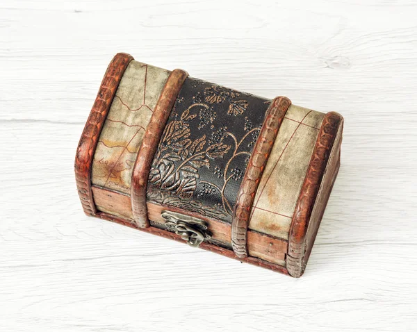 Retro wooden money chest for coins