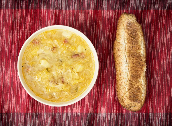 Cabbage soup with pastry