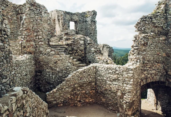 Stairs in ruin of castle Hrusov, Slovakia, cultural heritage
