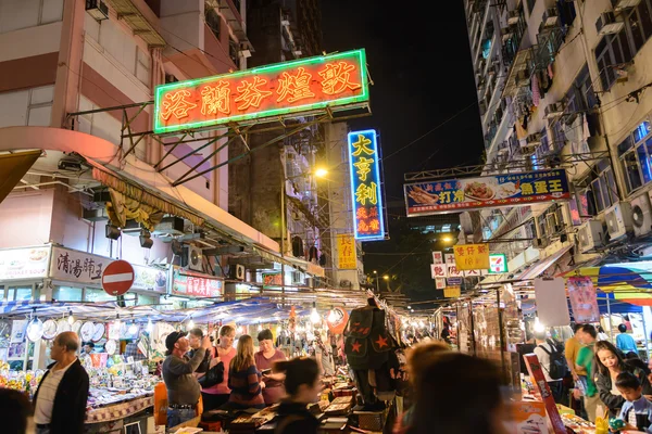 HONG KONG - OCTOBER 23:Temple Street :It is known for its night market and one of the busiest flea markets at night in the territory. October 23 ,2013 in Hong Kong