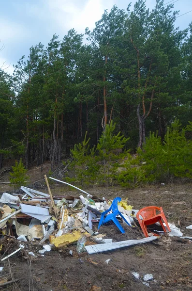 Environmental contamination.Illegal junk dump