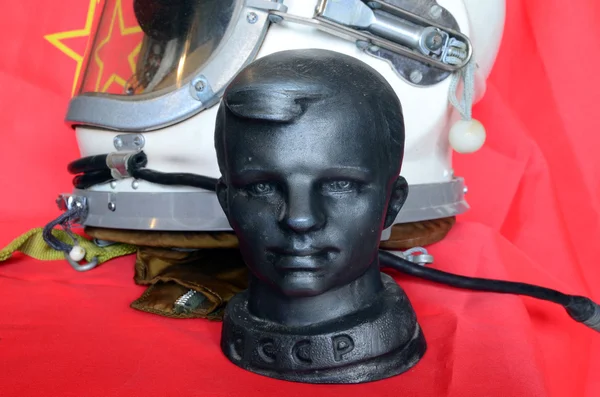 Metal sculpture of Yuri Gagarin.First man in Space