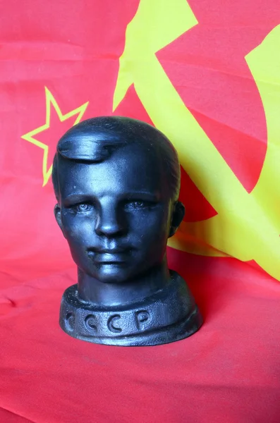 Metal sculpture of Yuri Gagarin.First man in Space