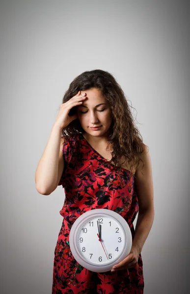 Girl and clock.