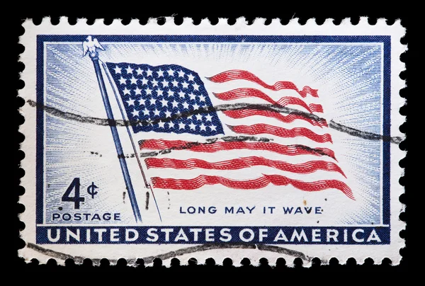 United States used postage stamp showing a Flag of USA