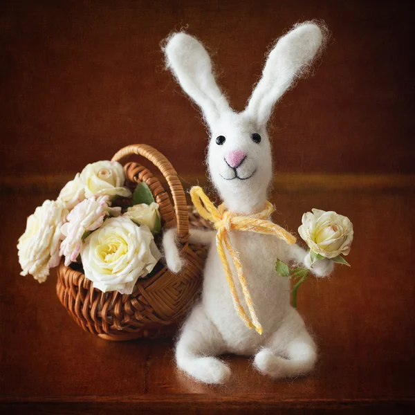 Homemade toy rabbit .