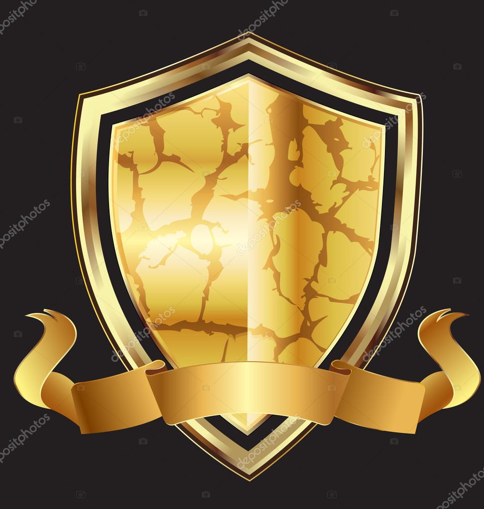 Gold shield logo — Stock Vector © Glopphy 114481588