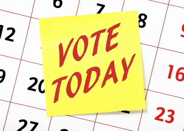 Reminder to Vote Today on a Calendar