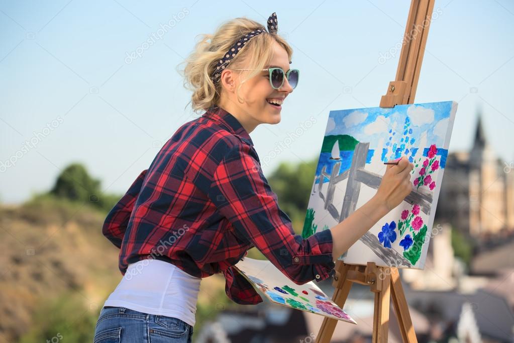 Художник рисует на природе картинки Художник рисует на природе картинки