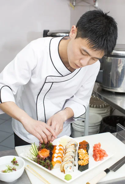 Japanese chef preparing a meal