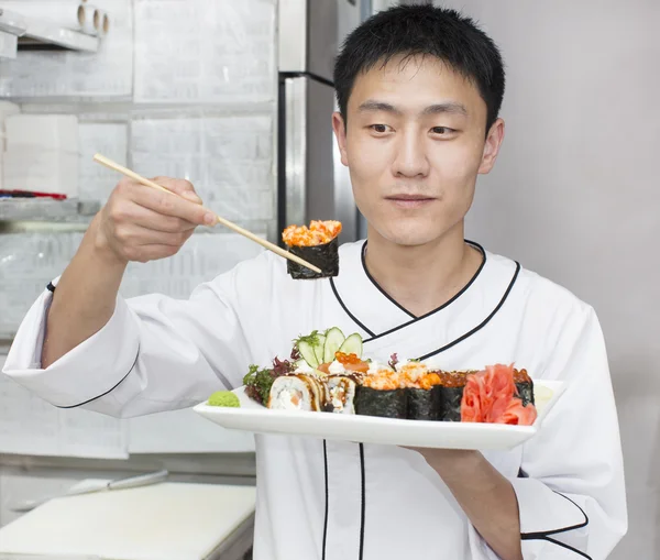 Japanese chef preparing a meal