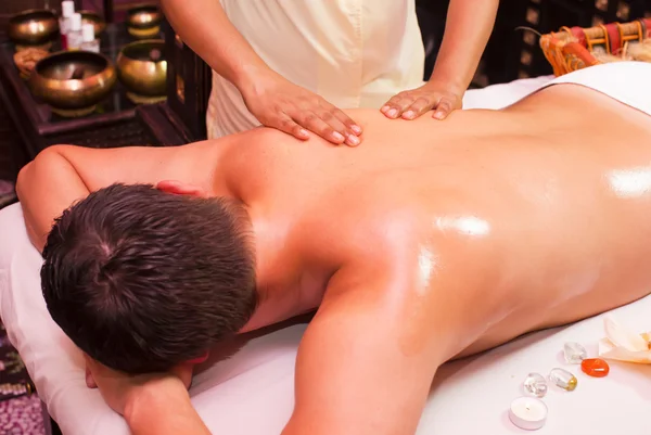 Man enjoying spa treatment