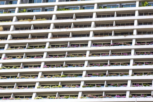 Hotel building with flowers