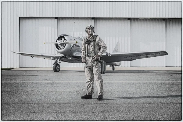 WWII Pilot and Airplane