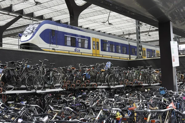 Bicycle storage at the  station in holland