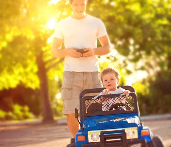 Father playing with son