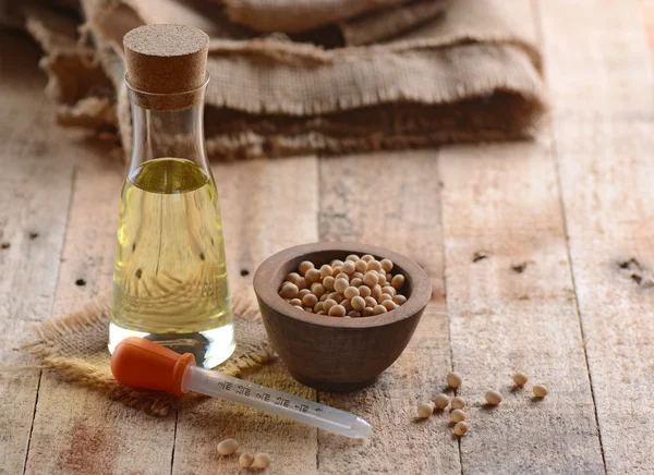 Soybean oil in the bottle