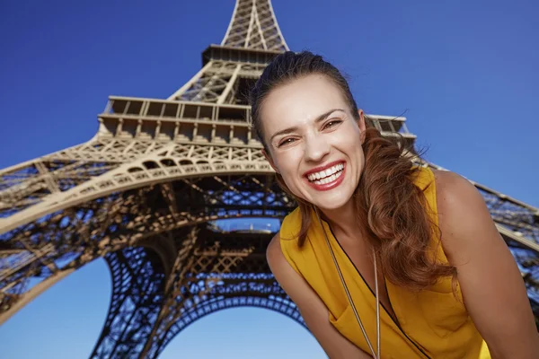 Portrait of smiling young woman in Paris, France
