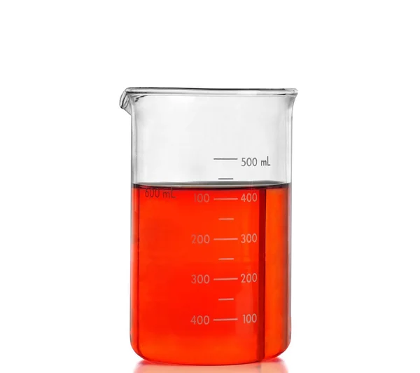 Laboratory flask with liquid