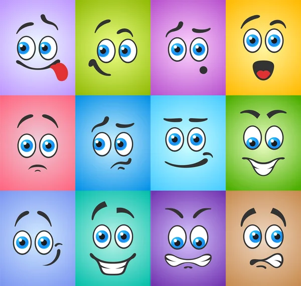 Emotions smiles on colored background