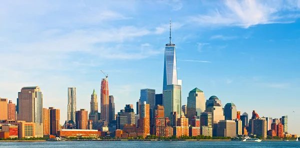 New York City skyline of financial business buildings