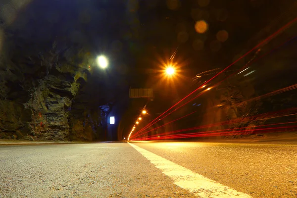 Automobile tunnel. Underground traffic. Norway.
