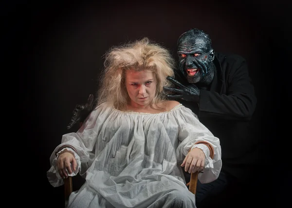 Insane woman and the monster