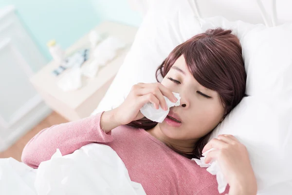 Sick Woman caught Cold