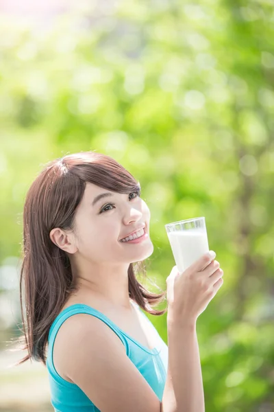 Young Woman drinking milk