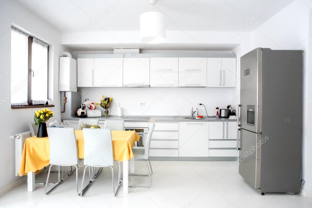Diseño de interiores, cocina moderna y minimalista, con ...