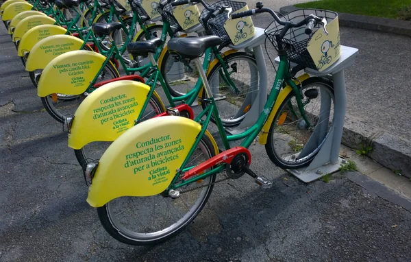 Some bicycles of the Girocleta service in Girona, Spain