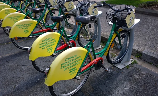 Some bicycles of the Girocleta service in Girona, Spain