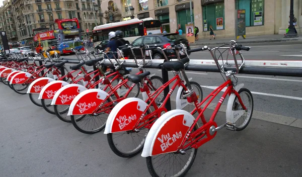 Some bicycles of the bicing service in Barcelona, Spain