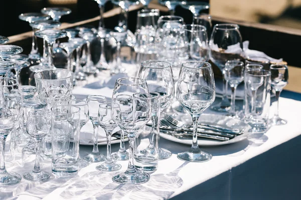 Glassware on the table