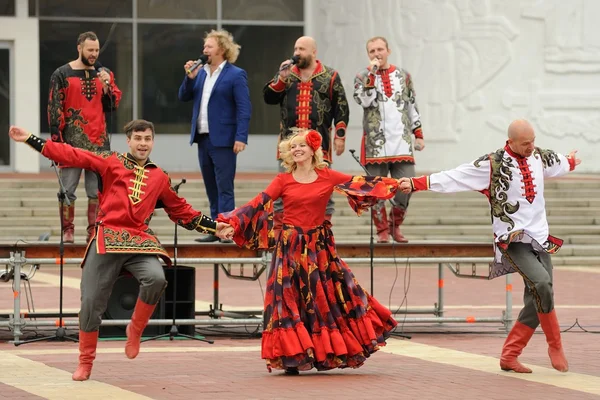 Orel, Russia, September 5, 2015: Cossacks dancing in traditional