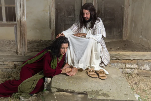 Mary of Bethany anointing Jesus