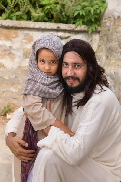 Jesus talking to a little girl