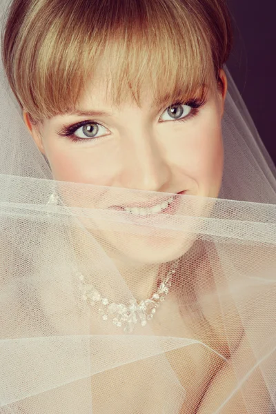 Portrait of  bride in bridal veil