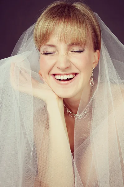 Portrait of  bride in bridal veil