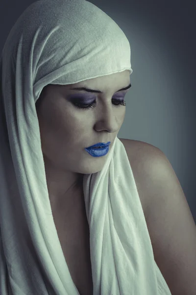 Woman wearing white veil