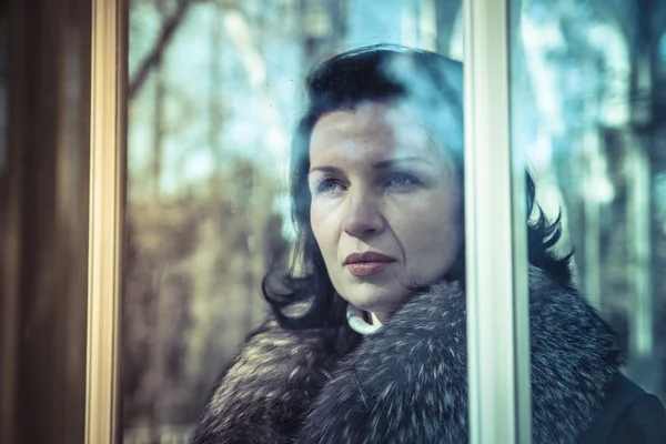 Russian woman in fur coat