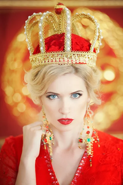 Blonde woman   with a golden crown