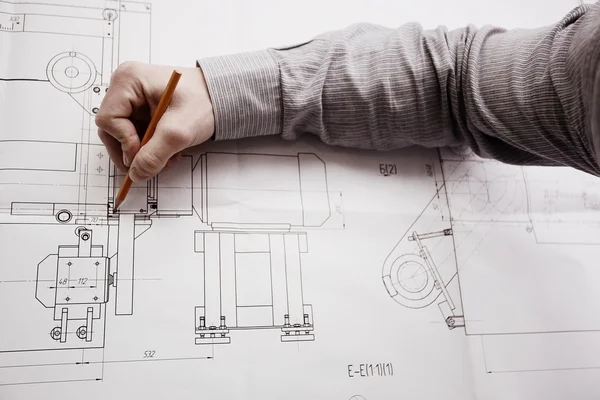 Engineer designer drawing