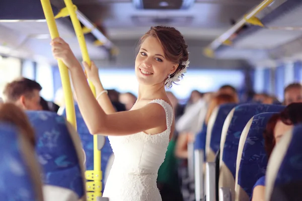Bride in bus
