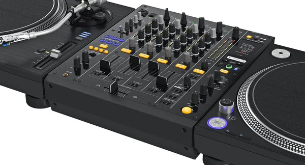 Professional dj turntable, zoomed view