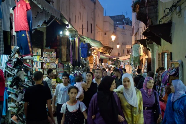 People on a street market in Fes